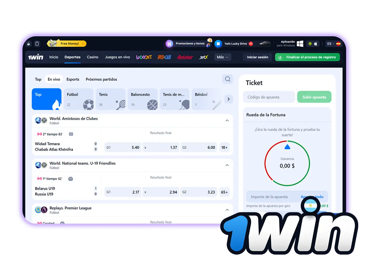 Información sobre las apuestas en directo en 1win Argentina