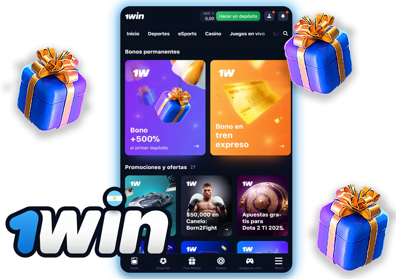 Información sobre Bonos del Casino1Win